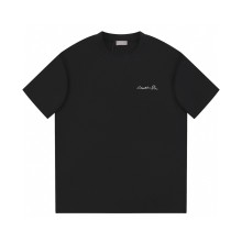 入手困難 ディオール コピーおすすめ 2024 SS春夏新作ロゴ刺繍工芸ラウンドネック半袖Tシャツ