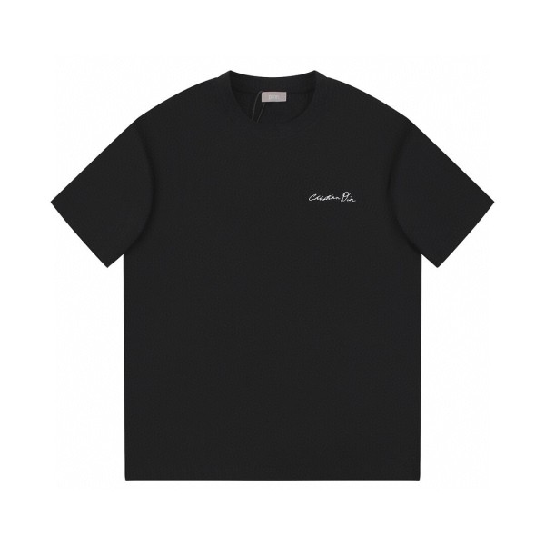 入手困難 ディオール コピーおすすめ 2024 SS春夏新作ロゴ刺繍工芸ラウンドネック半袖Tシャツ