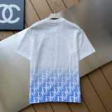 追跡付 ディオール スーパーコピーデジタルプリントグラデーションアルファベットロゴ半袖Tシャツ2色