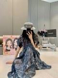 【限定】ディオール 激安通販 デジタルプリントクラシックジャングル模様大振りウエストワンピース