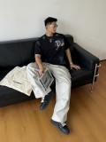 一目惚れ♪ ディオール 激安通販2024 ss新作手描きインクかけカップルカジュアル半袖Tシャツ