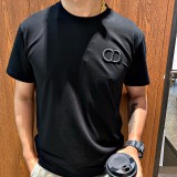 入手困難 ディオール スーパーコピー 2024 SS春夏新作CD立体アルファベット刺繍ロゴラウンドネック半袖Tシャツ