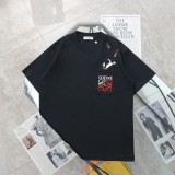 新作 ロエベ 激安偽物 ペンギン刺繍カジュアルラウンドネック半袖Tシャツ