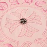 累積売上総額第１位！ クロムハーツ  n級品 重工業十字架刺繍サンスクリット馬蹄手綴じ半袖Tシャツ
