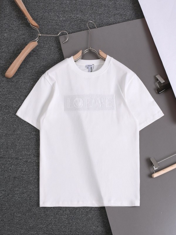 一目惚れ♪ ロエベ スーパーコピー 刺繍オールインワンネック半袖Tシャツ