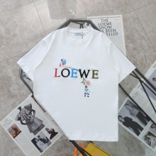 日本未入荷 ロエベ コピー 歯ブラシ刺繍刺繍レッサーパンダカジュアル丸首半袖Tシャツ