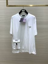 日本未入荷 プラダ コピーおすすめ 2024 ss最新レザーロゴ発泡丸首半袖Tシャツ