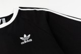 ★超人気 アディダス コピー 三段棒ステッチ肩落ちタイプカップル半袖Tシャツ2色
