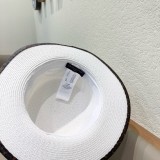 追跡付 ルイヴィトン コピー 2024新作レザーサイド編みフラットトップ麦わら帽子