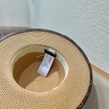 【話題商品！】 ルイヴィトン 激安通販 2024新作レザーサイド編みフラットトップ麦わら帽子