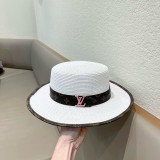 追跡付 ルイヴィトン コピー 2024新作レザーサイド編みフラットトップ麦わら帽子