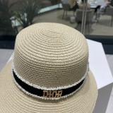 稀少 ディオール 激安偽物 2024新作シャンパーニュフラットトップの麦わら帽子