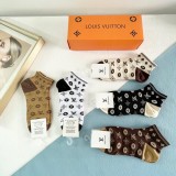 【限定】ルイヴィトン n級品 爆款女性用ショートソックス高バージョン
