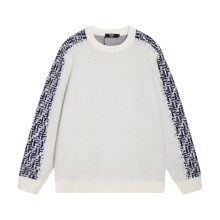 【限定】フェンディ コピー フルアルファベットダブルFlogo暗紋丸首ウールニットセーター