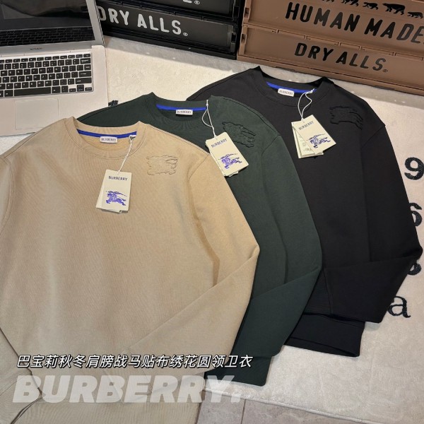 累積売上総額第１位！ バーバリー n級品 秋冬肩戦馬布刺繍ラウンドネック衛衣重ポンド3色