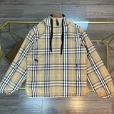 【限定】 バーバリー 激安偽物 クラシックグレーの大チェック柄リバーシブルキャップジャケット
