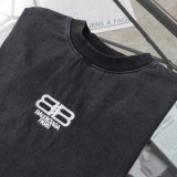 ★超人気 バレンシアガ 偽物通販 Balenciaga水洗いシリアルBB刺繍長袖パーカーTシャツ