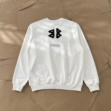 新作 バレンシアガ 激安通販 24秋冬パッチワーク対称BBアルファベットラウンドネックパーカー