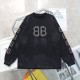 日本未入荷 バレンシアガ 偽物通販 水洗いダブルB長袖パーカーTシャツ