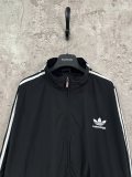 追跡付 バレンシアガ スーパーコピーx adidas連名のソケット生地ロゴ刺繍ジッパージャケット