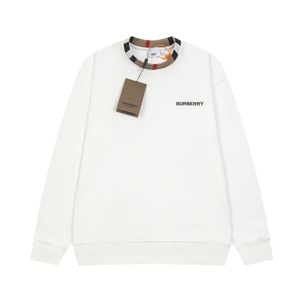 累積売上総額第１位！バーバリー 偽物通販 パッチワークチェック刺繍ラウンドネックパーカー