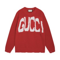新作 グッチ n級品 前後アルファベットロゴラウンドネックウールニットセーター