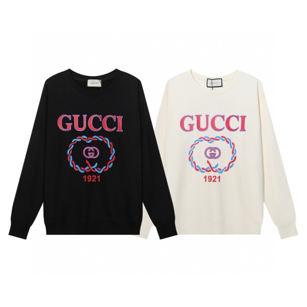 追跡付 グッチ 激安通販 麻紐プリントラウンドネックパーカー2色