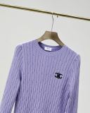 【限定】セリーヌ n級品 2024冬新作爆金刺繍丸首カバー頭麻のセーター羊のセーター