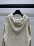 使い勝手良し セリーヌ n級品 刺繍革のロゴ入りフードカーディガン