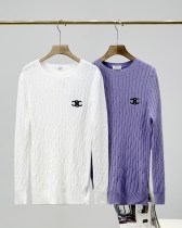 【限定】セリーヌ n級品 2024冬新作爆金刺繍丸首カバー頭麻のセーター羊のセーター