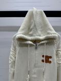 使い勝手良し セリーヌ n級品 刺繍革のロゴ入りフードカーディガン