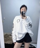 超話題! クロムハーツ 偽物通販 背馬蹄サンスクリットプリントカップル長袖Tシャツ