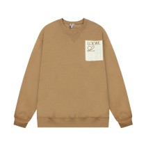 追跡付 ロエベ n級品 パッチワークポケットロゴ刺繍丸首衛衣