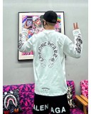 超話題! クロムハーツ 偽物通販 背馬蹄サンスクリットプリントカップル長袖Tシャツ