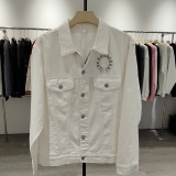 ★超人気 クロムハーツ n級品 刺繍したカップルの白黒デニムシャツのコート2色