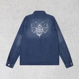 超奇跡の入荷☆ ディオール n級品 アルファベット刺繍サイン24 FWミツバチタンニン男女デニムコート