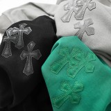 入手困難 クロムハーツ 激安偽物 刺繍にカスタム金具を施した高品質コットン丸首長袖衛衣3色