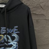 大人気 ロエベ 偽物通販 刺繍ステッチカラーアルファベットロゴカップル用連帽パーカー