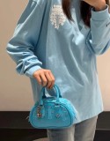 入手困難 クロムハーツ コピーおすすめ サンスクリット大宝剣プリントブルーカップル長袖Tシャツ