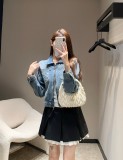 入手困難 ロエベ n級品 ショートジッパーデニムジャケット