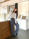 【限定】ロエベ スーパーコピー 刺繍アルファベットブレザーワイドパンツ