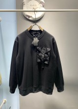 【話題商品！】プラダ 激安通販 2024秋冬新作皮張りポケットラウンドネックパーカー下着ジャケット