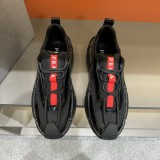 使い勝手良し プラダ 激安通販 メンズバンドレザーカジュアルスニーカー