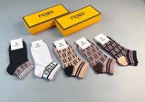 新作 フェンディ コピー ジャカードの古典的なダブルFマークソックス