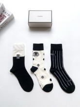 大人気 シャネル コピー クラシックアルファベットロゴコットンミッドソックスふくらはぎソックス