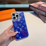 大人気 ルイヴィトン n級品 lv携帯ケースマロン柄金属メッキ皮革の服感二合一携帯ケース