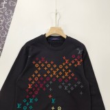 日本未入荷 ルイヴィトン 激安偽物 カラフル刺繍ラウンドネックパーカー2色