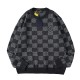 稀少 ルイヴィトン スーパーコピー LV 2024チェック柄グレーのヘッダーセーター