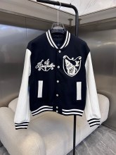 新作 ルイヴィトン 偽物通販 2024秋冬新作ロバの家LVサザエ刺繍小羊毛野球服ジャケット