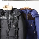 ★超人気 モンクレール 激安偽物 Monclerの新型ラム毛の襟革面ジョイントダウンジャケット2色